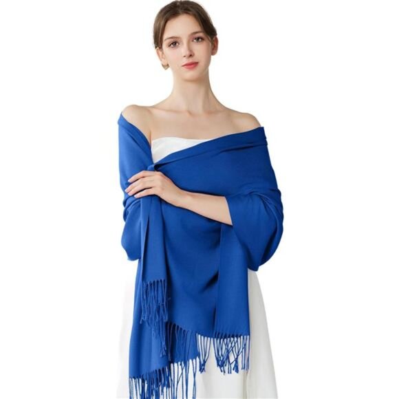 Soft Warm Scarf for Women Blue2 - Picture 6 of 7